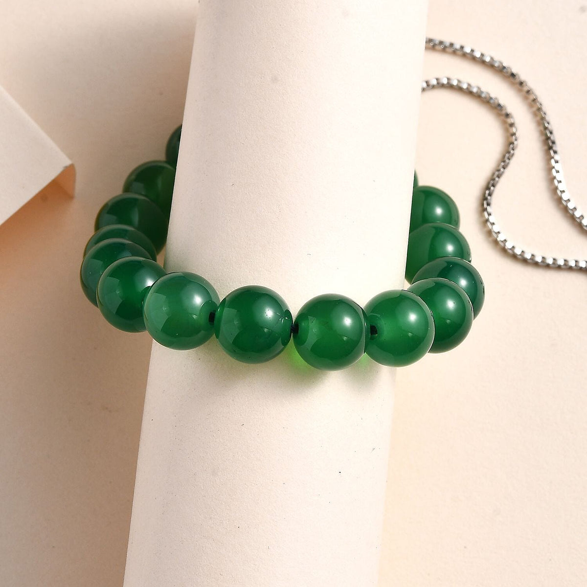 Verde Onyx Adjustable Bracelet (Size - 10.5) in Rhodium Overlay Sterling Silver 61.25 Ct 7649654 1