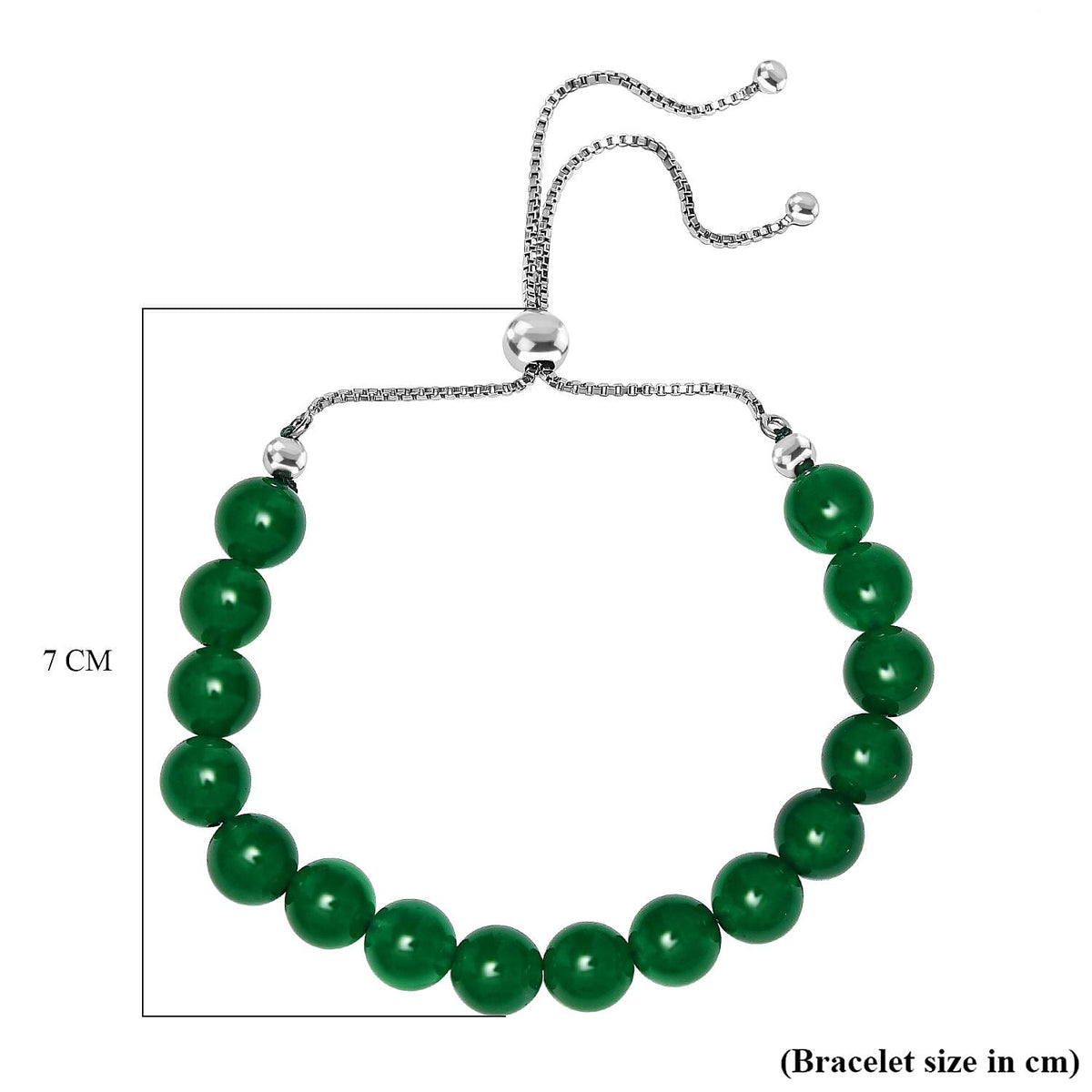Verde Onyx Adjustable Bracelet (Size - 10.5) in Rhodium Overlay Sterling Silver 61.25 Ct 7649654 4