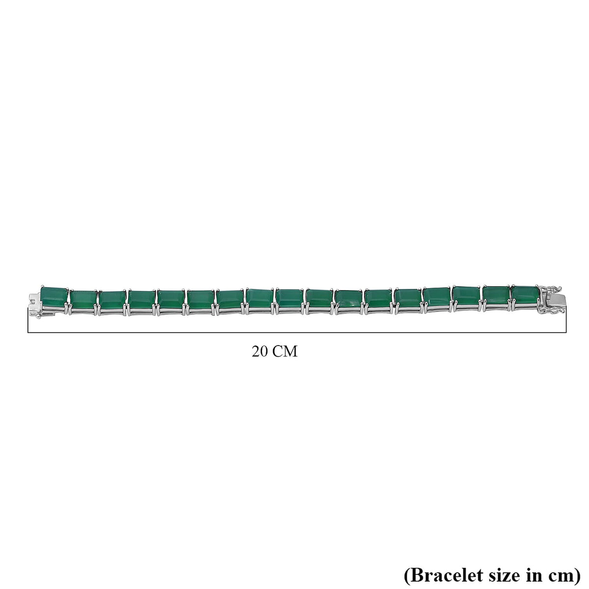 Verde Onyx  Bracelet (Size - 8) in Rhodium Overlay Sterling Silver 50.40 Ct, Silver Wt. 13 Gms. 8961107 3