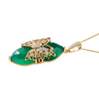 GP Italian Garden Collection - Verde Onyx & Multi Gemstone Pendant with Chain (Size 20) in 18K Vermeil YG Plated Sterling Silver 21.28 Ct, Silver Wt. 8.51 Gms