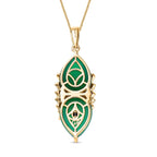 GP Italian Garden Collection - Verde Onyx & Multi Gemstone Pendant with Chain (Size 20) in 18K Vermeil YG Plated Sterling Silver 21.28 Ct, Silver Wt. 8.51 Gms
