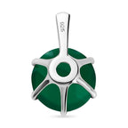 Verde Onyx Solitaire Pendant in Sterling Silver 5.40 Ct.