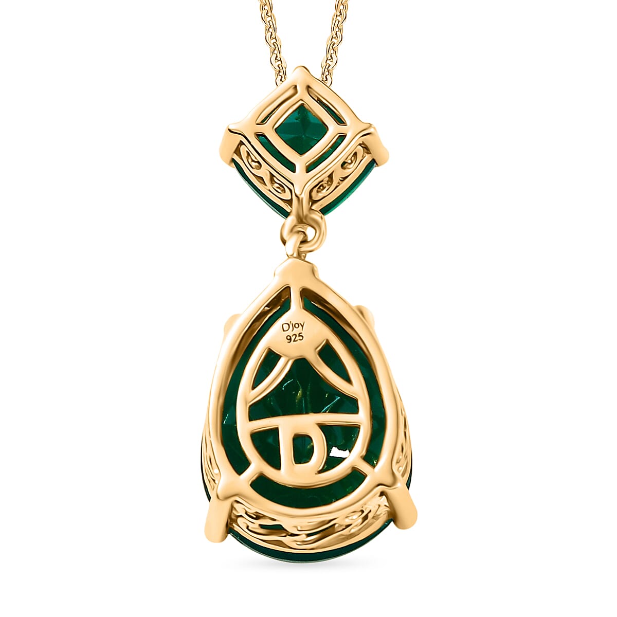 Verde Onyx Pendant with Chain (Size 20) in Yellow Gold Plating Sterling Silver 8.47 Ct. 4405146 5