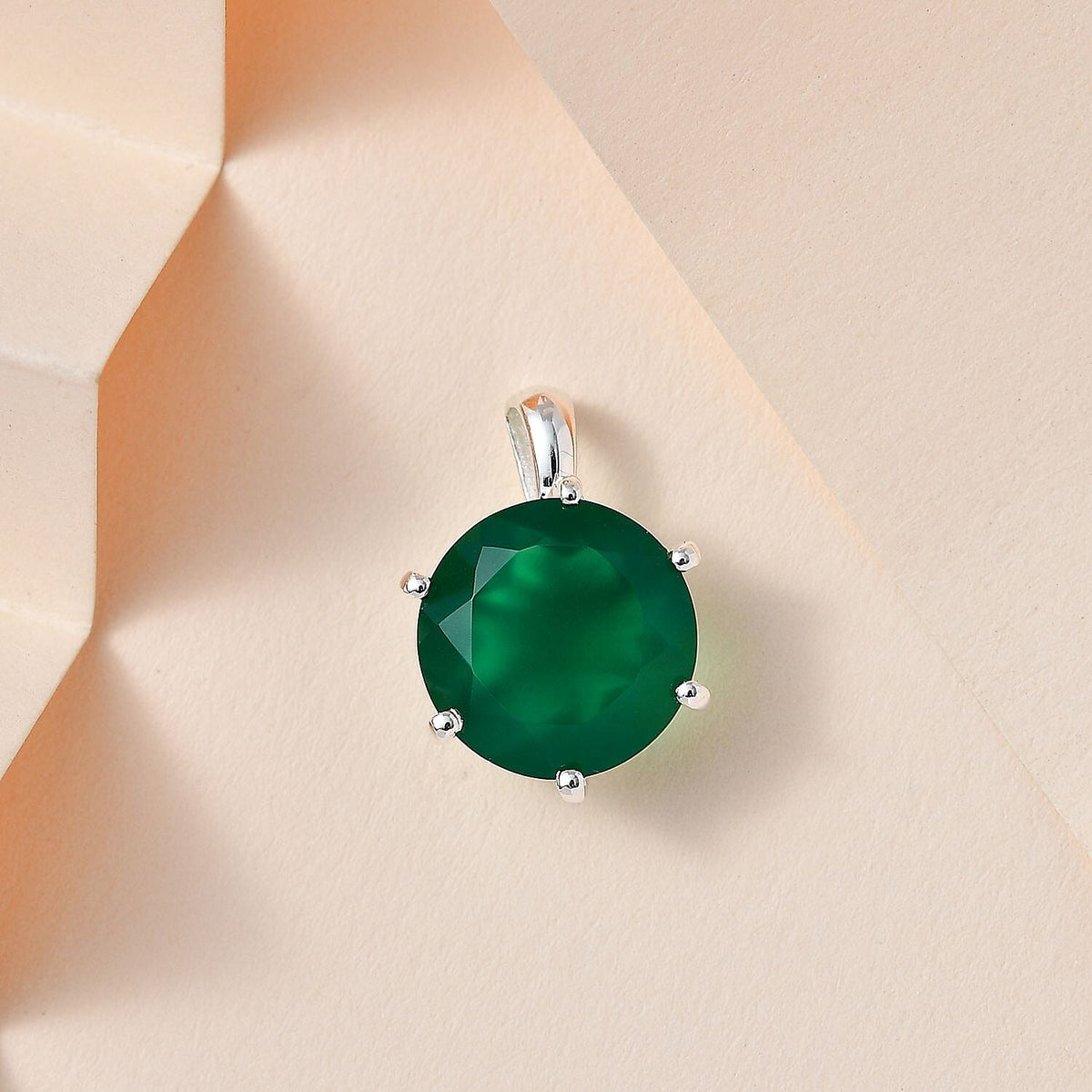 Verde Onyx Solitaire Pendant in Sterling Silver 5.40 Ct. 7644300 2