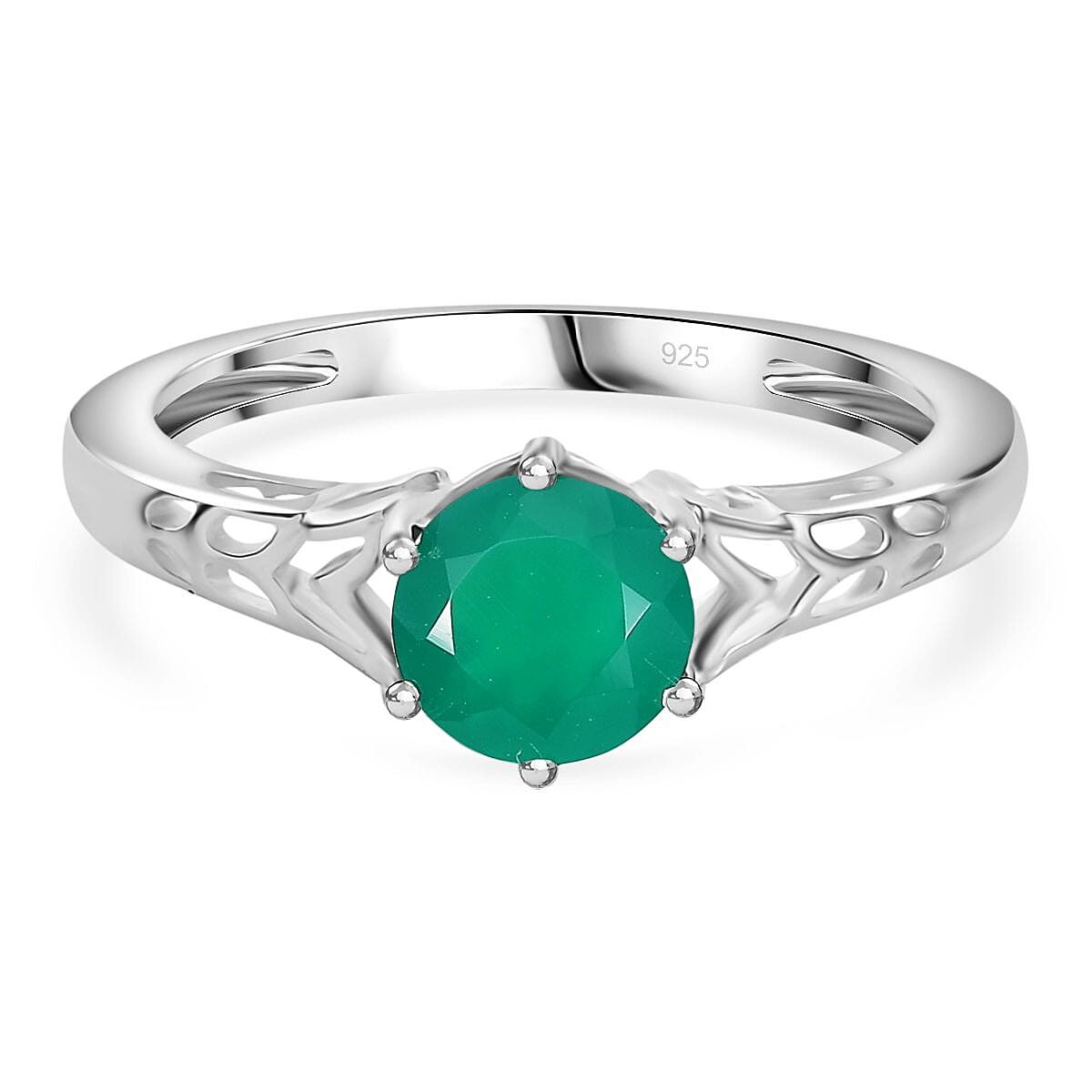 Verde Onyx  Solitaire Ring  Sterling Silver 0.90 ct  0.720  Ct. 7976409 0