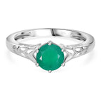 Verde Onyx  Solitaire Ring  Sterling Silver 0.90 ct  0.720  Ct.
