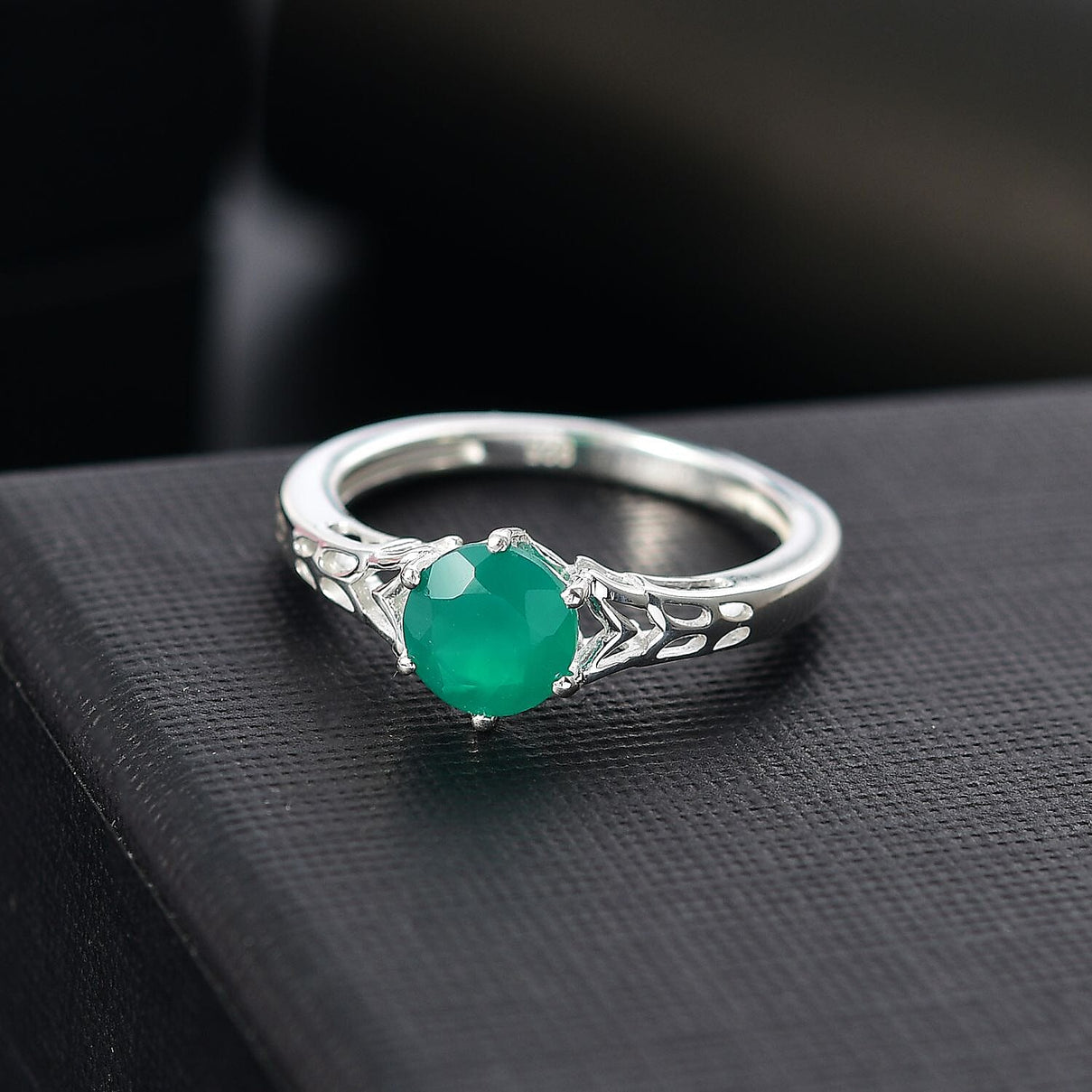 Verde Onyx  Solitaire Ring  Sterling Silver 0.90 ct  0.720  Ct. 7976409 1