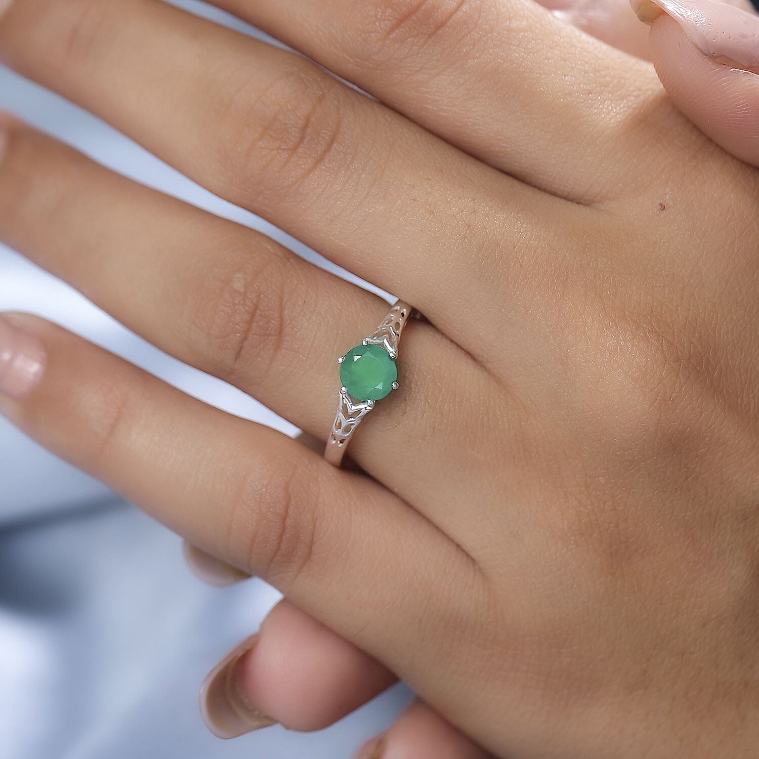 Verde Onyx  Solitaire Ring  Sterling Silver 0.90 ct  0.720  Ct. 7976409 2
