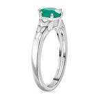 Verde Onyx  Solitaire Ring  Sterling Silver 0.90 ct  0.720  Ct.