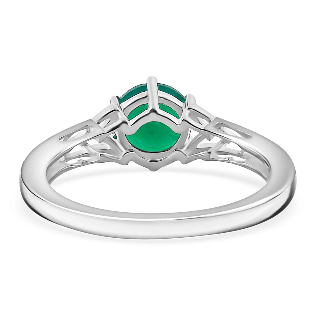Verde Onyx  Solitaire Ring  Sterling Silver 0.90 ct  0.720  Ct.