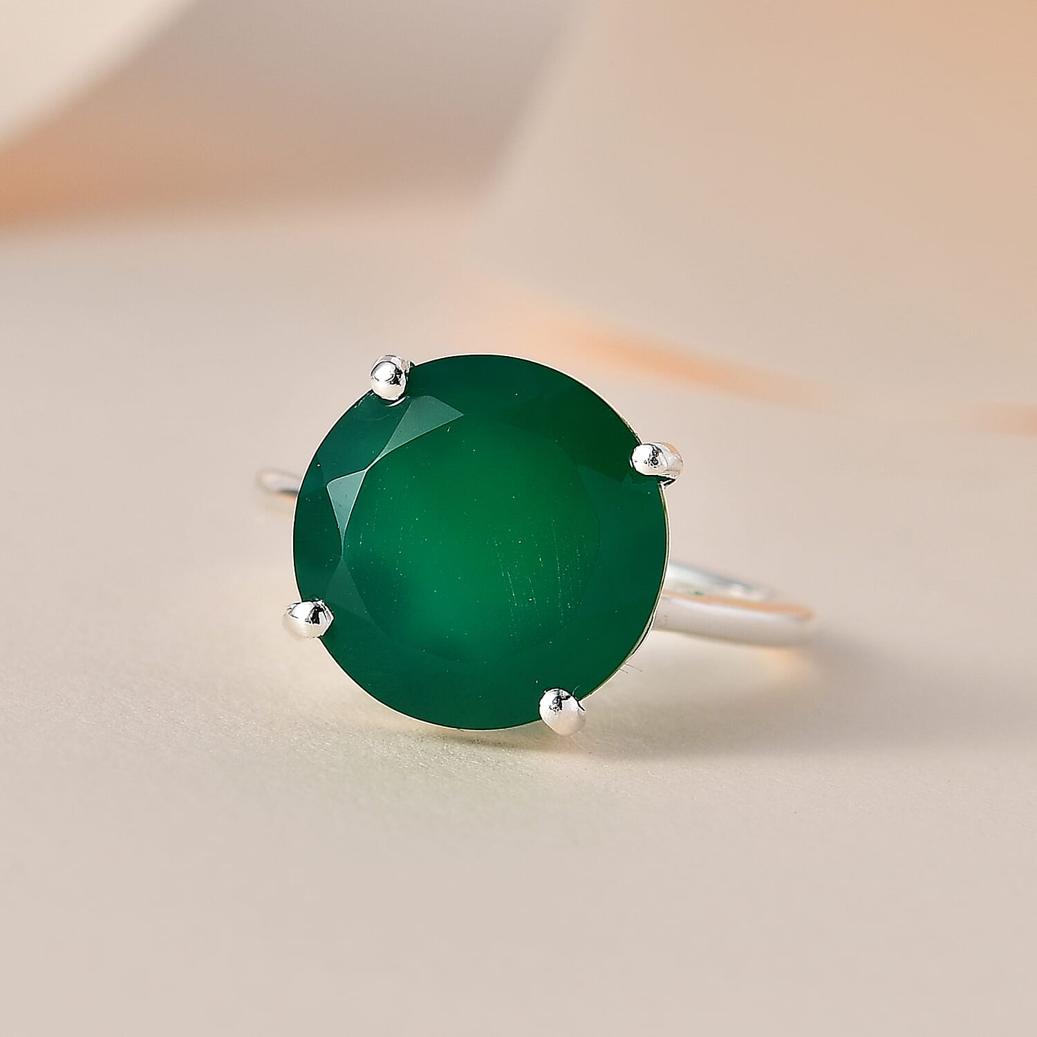 Verde Onyx Solitaire Ring in Sterling Silver 5.40 Ct. 7644268 2