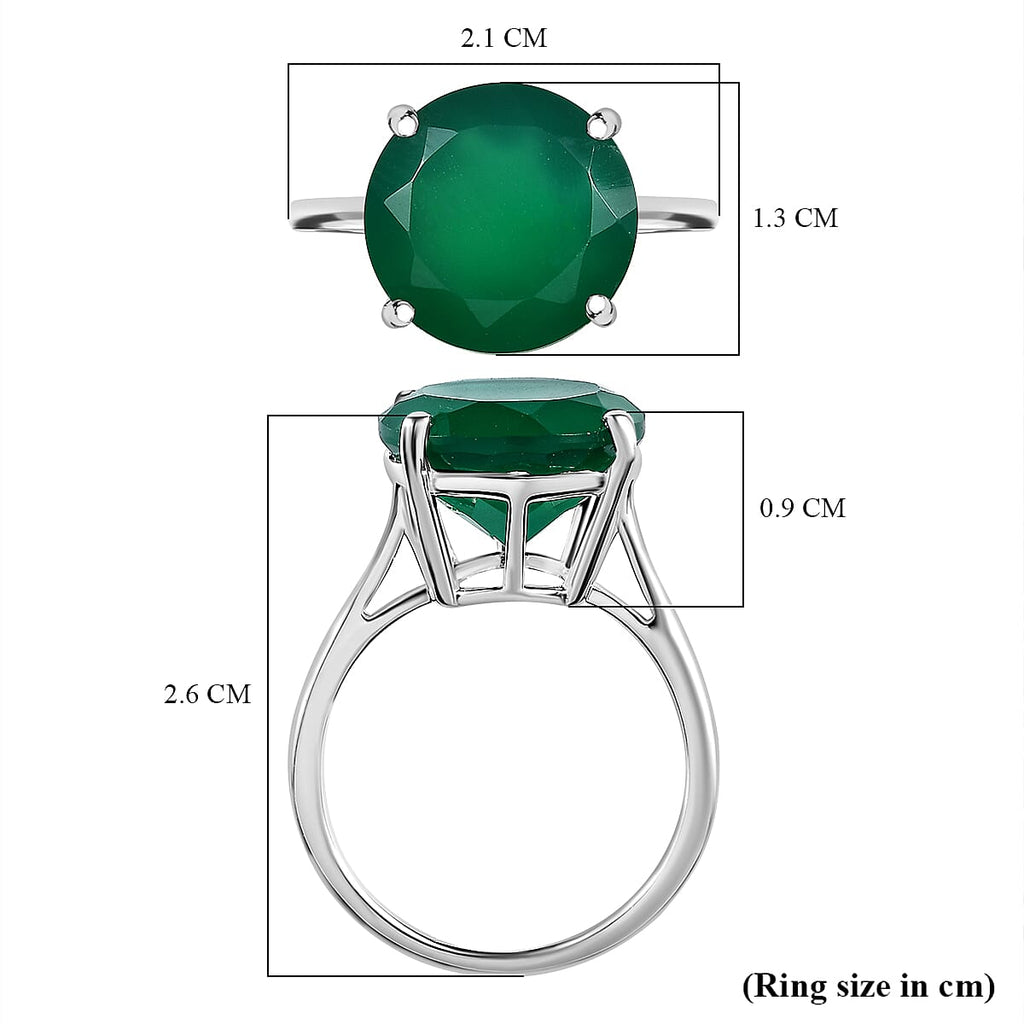 D'Joy Verde Onyx Solitaire Ring in Sterling Silver 5.41 Ct.