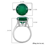 D'Joy Verde Onyx Solitaire Ring in Sterling Silver 5.41 Ct.