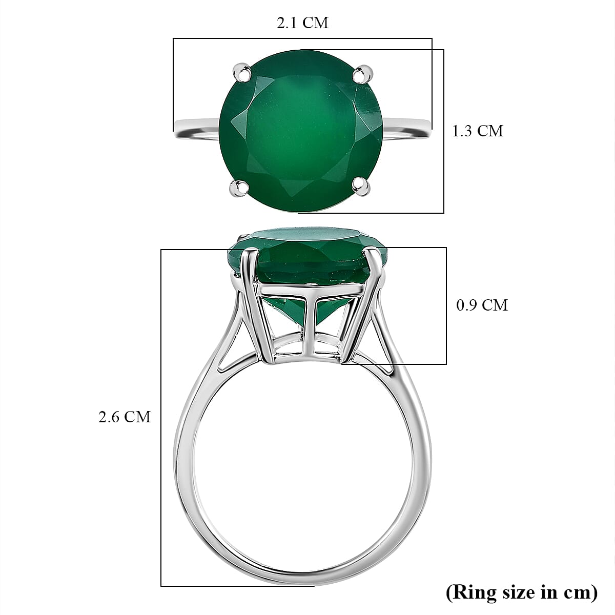 Verde Onyx Solitaire Ring in Sterling Silver 5.40 Ct. 7644268 6