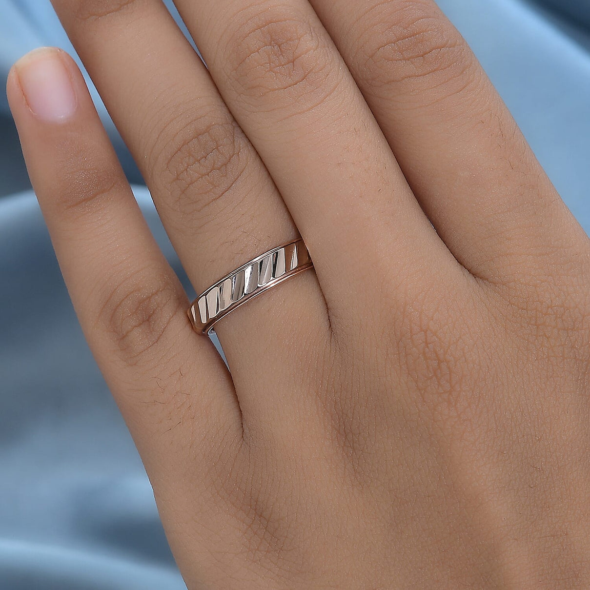 Spinner Wedding Band Ring in 18K Rose Gold Vermeil Plated Sterling silver 7507902 2