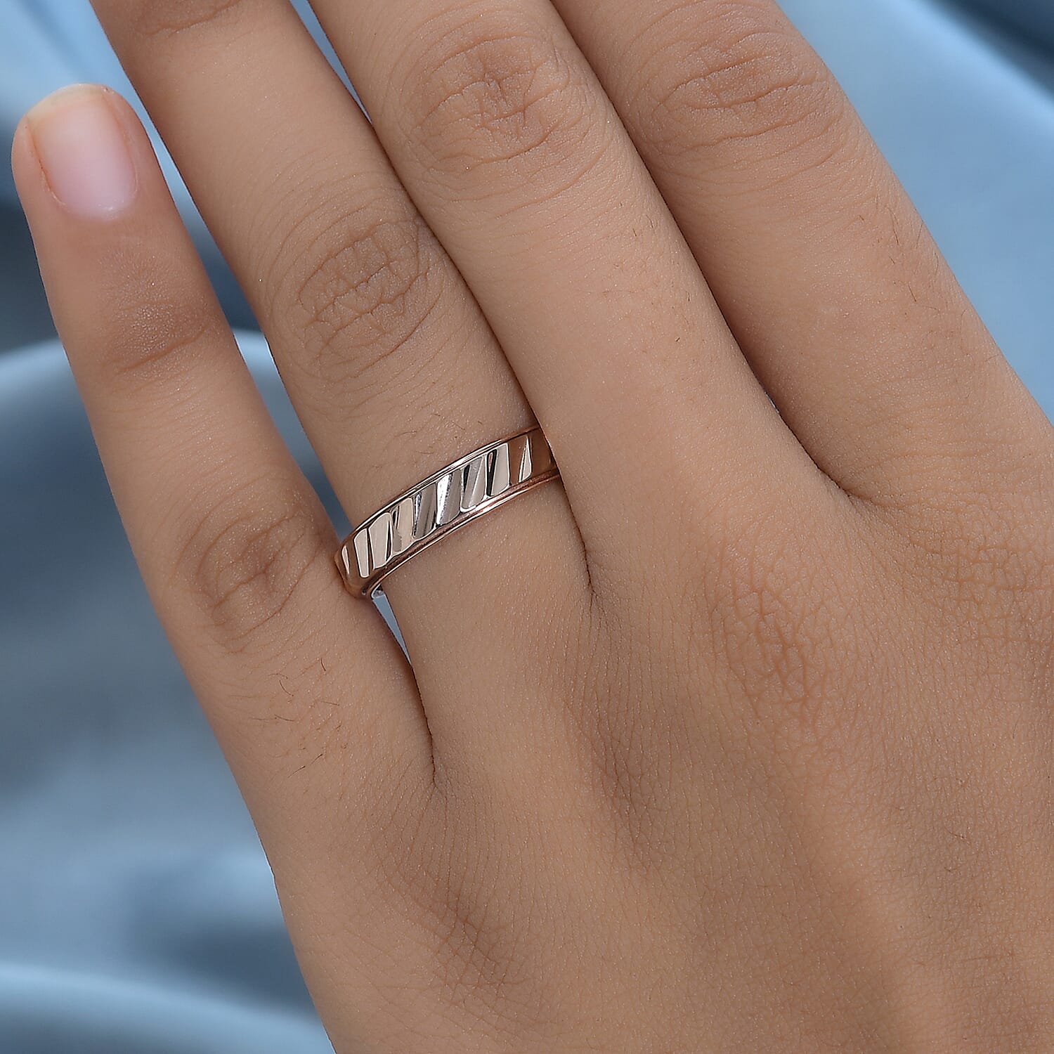 Spinner Wedding Band Ring in 18K Rose Gold Vermeil Plated Sterling silver 7507902 2