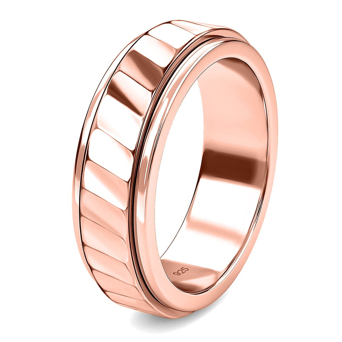 Spinner Wedding Band Ring in 18K Rose Gold Vermeil Plated Sterling silver 7507902 3