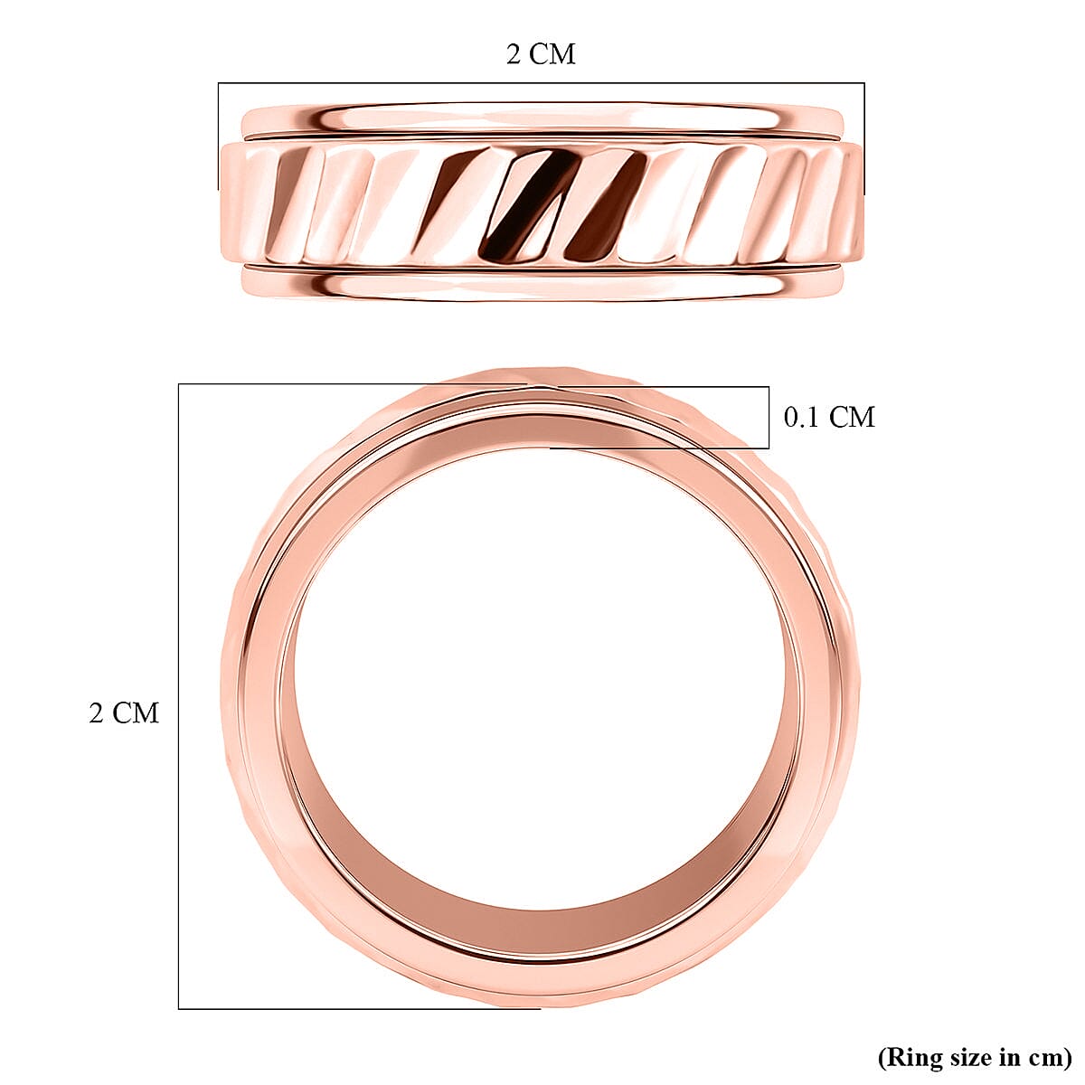 Spinner Wedding Band Ring in 18K Rose Gold Vermeil Plated Sterling silver 7507902 4