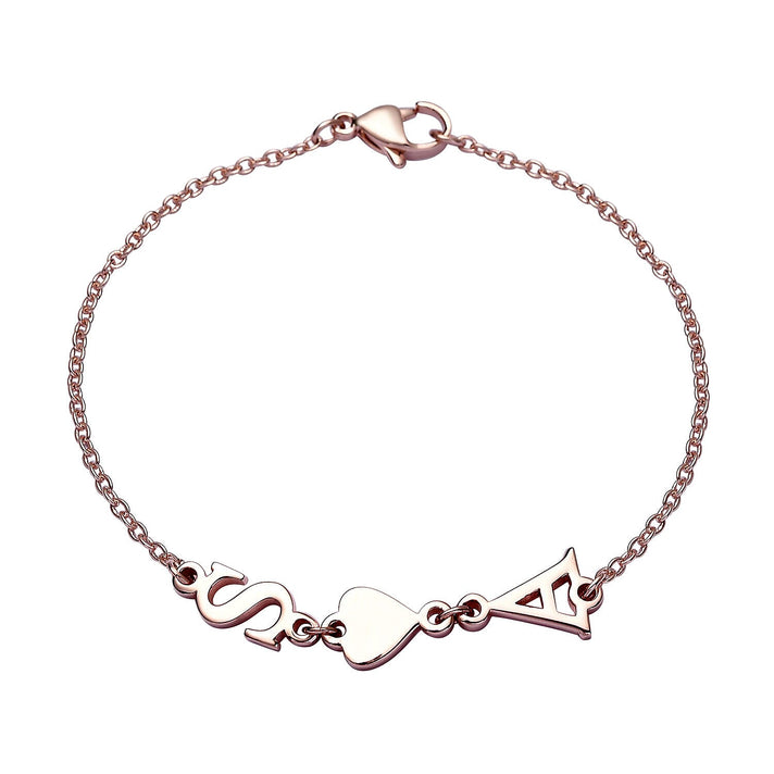 Personalised Bracelet with Lobster Clasp in 18K Vermeil Rose Gold Plated Sterling Silver 7.25 Inch 7201676 1