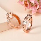 18K Vermeil RG Plated Sterling Silver Hoop Earrings, Silver Wt. 6 Gms