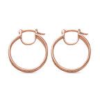 18K Vermeil RG Plated Sterling Silver Hoop Earrings, Silver Wt. 6 Gms