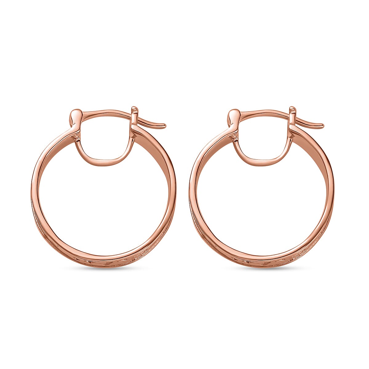 18K Vermeil RG Plated Sterling Silver Hoop Earrings, Silver Wt. 6 Gms 7714297 3