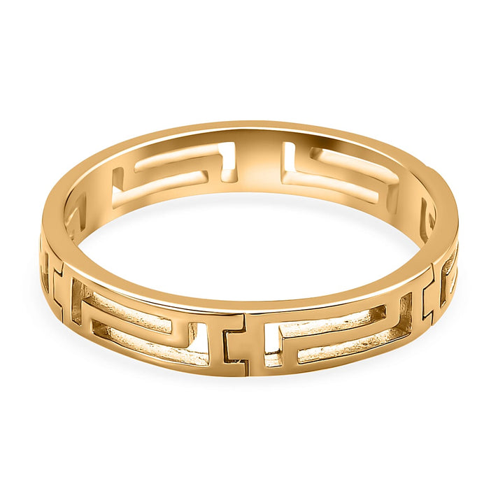 Greek Key Wedding Band Ring 18K Vermeil Yellow Gold Plated Sterling Silver 7567869 1