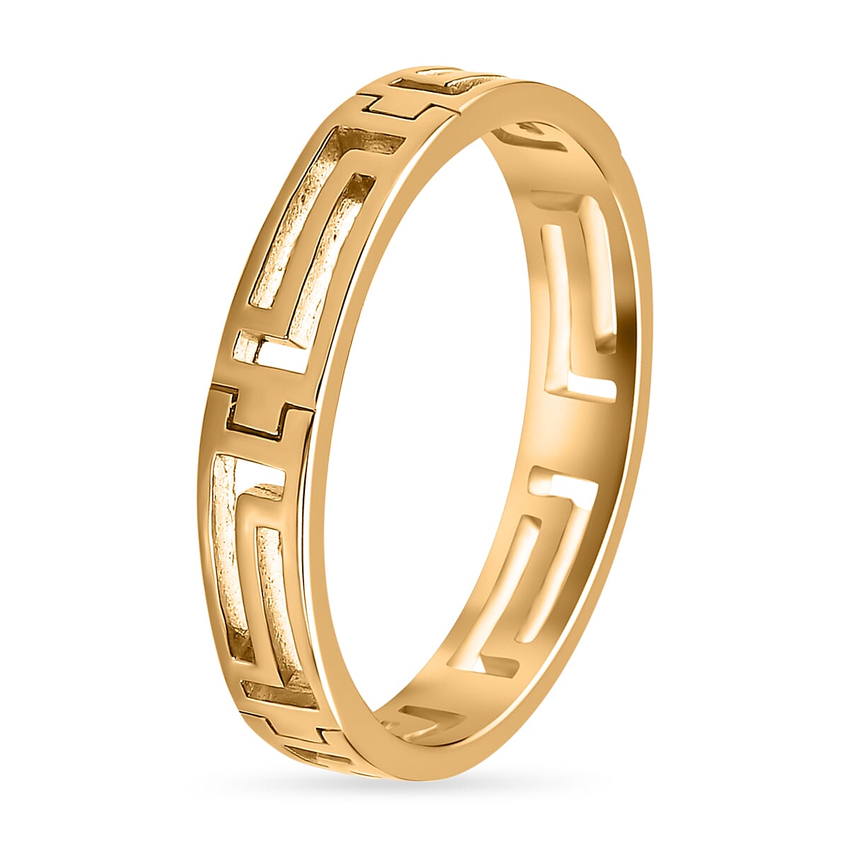 Greek Key Wedding Band Ring 18K Vermeil Yellow Gold Plated Sterling Silver 7567869 4