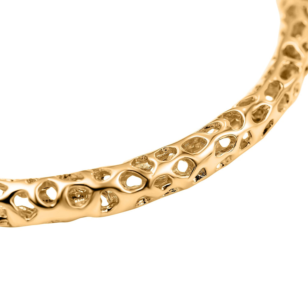 Vermeil YG Sterling Silver Bangle,  Silver Wt. 17.5 Gms