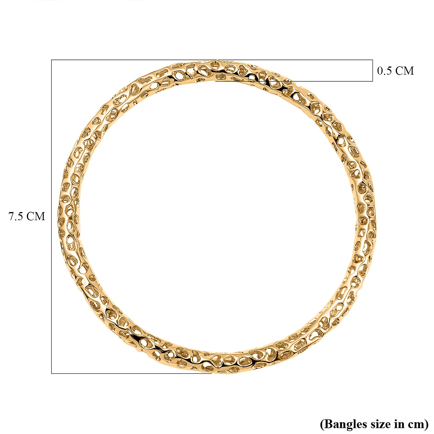 Vermeil YG Sterling Silver Bangle,  Silver Wt. 17.5 Gms 7668565 5