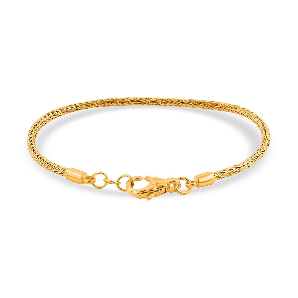 Vermeil Yellow Gold Plated Sterling Silver Snake Bracelet (Size - 7.5),  Silver Wt. 7 Gms 7782972 4