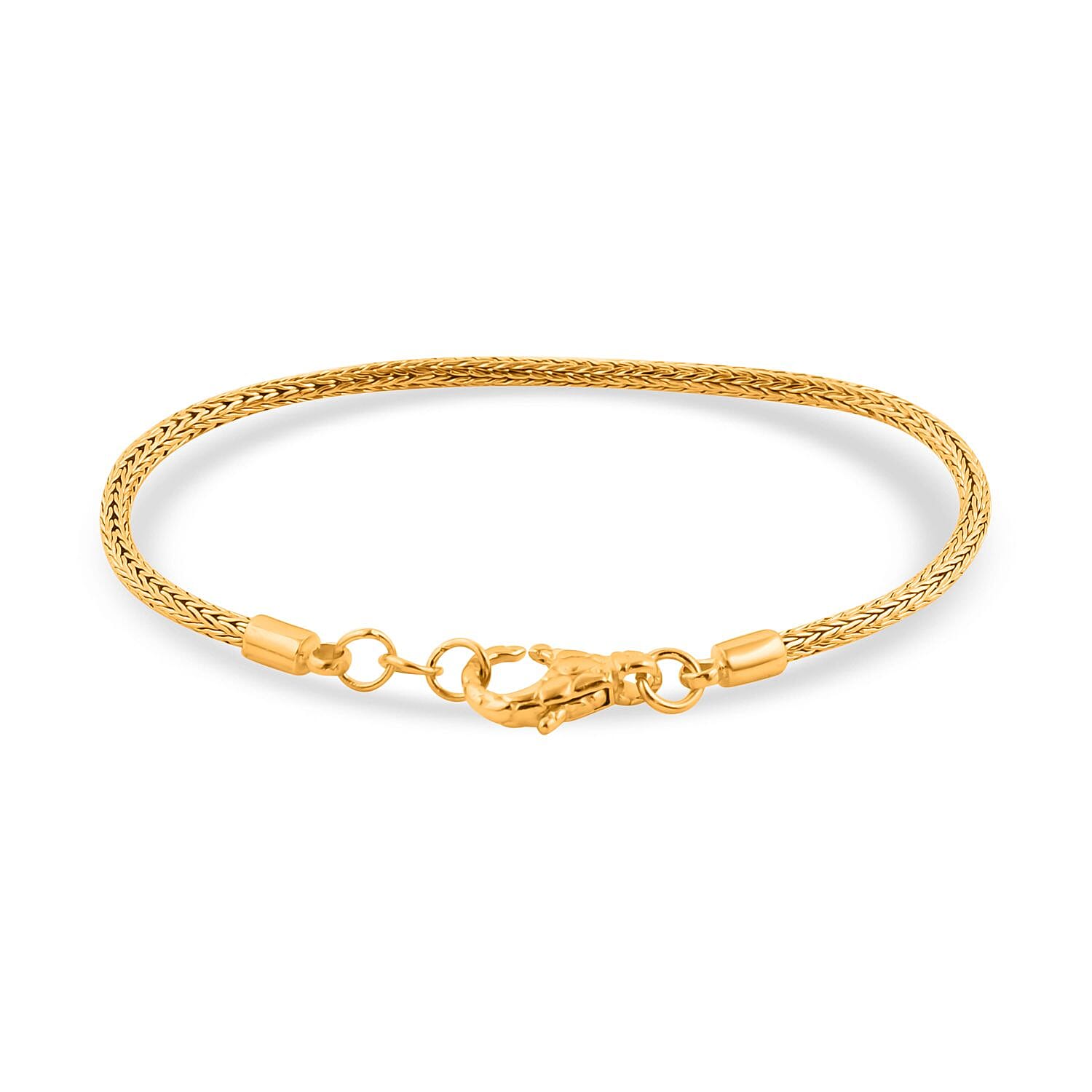Vermeil Yellow Gold Plated Sterling Silver Snake Bracelet (Size - 7.5),  Silver Wt. 7 Gms 7782972 4