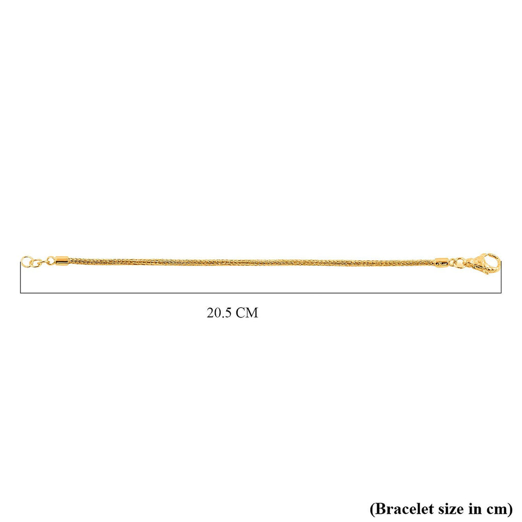 Vermeil YG Sterling Silver Bracelet (Size - 7.5),  Silver Wt. 7 Gms