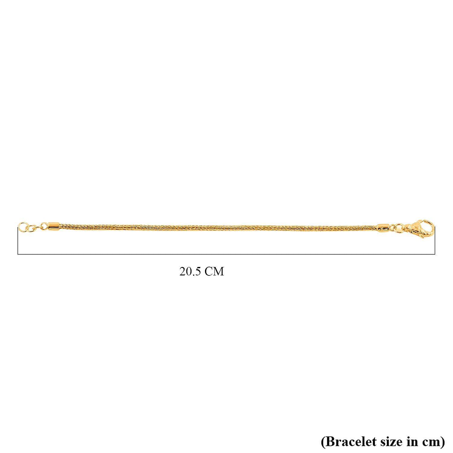 Vermeil Yellow Gold Plated Sterling Silver Snake Bracelet (Size - 7.5),  Silver Wt. 7 Gms 7782972 5