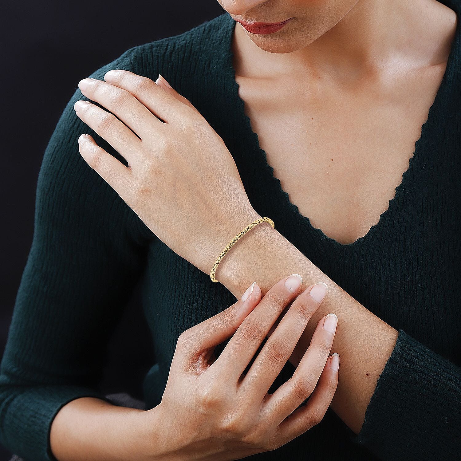 Vermeil Yellow Gold Plated Sterling Silver Borobudur Bracelet (Size - 7.5) 7782970 3