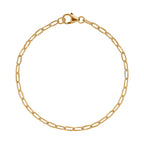 Closeout Deal- 18K Yellow Gold Vermeil Plated Sterling Silver Paperclip Bracelet (Size - 7.5)