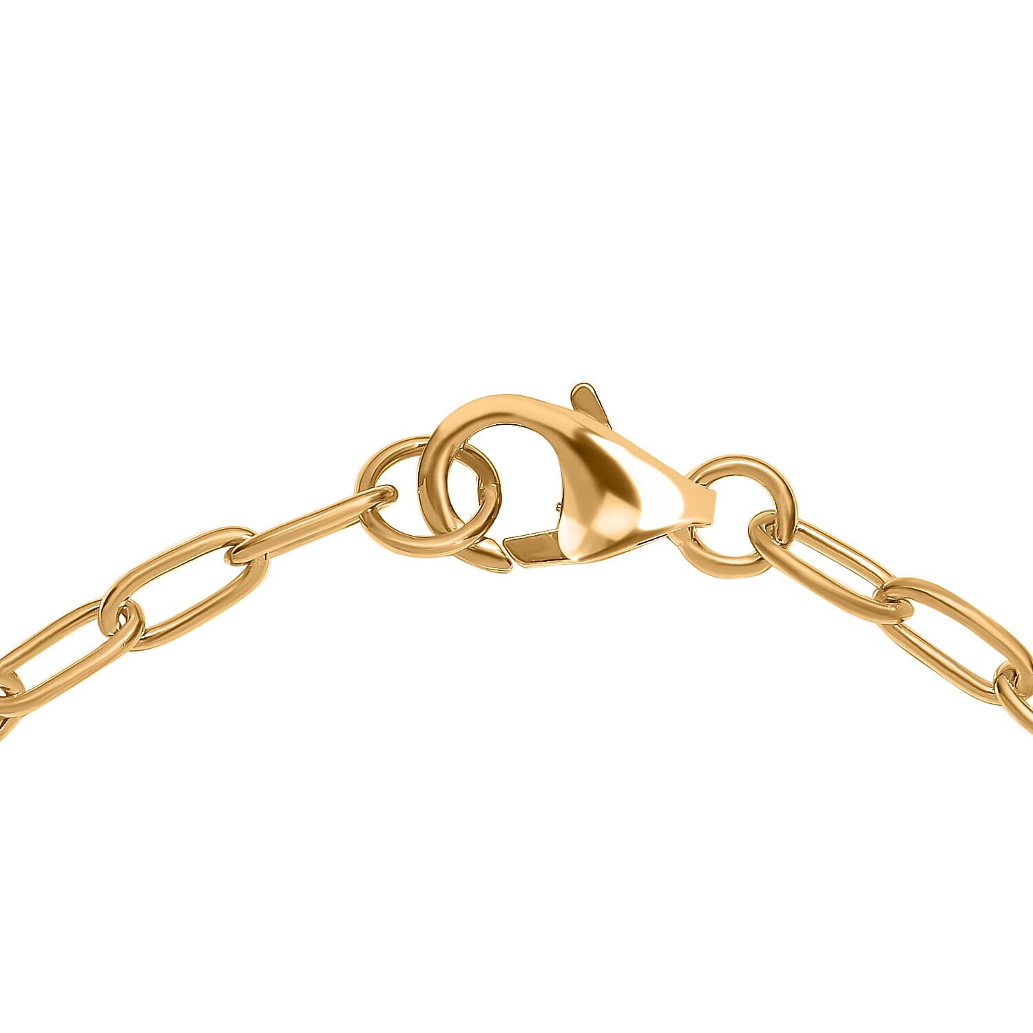 Closeout Deal- 18K Yellow Gold Vermeil Plated Sterling Silver Paperclip Bracelet (Size - 7.5) 7564385 3