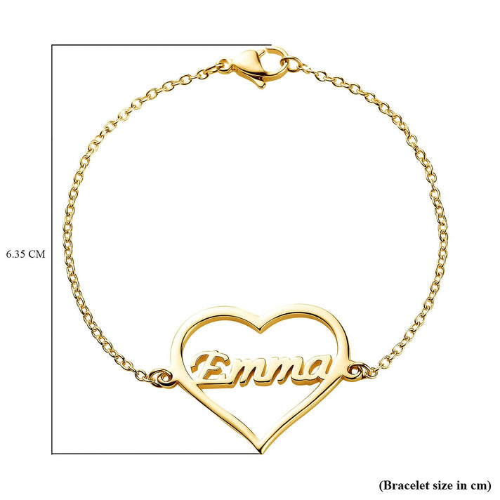 Personalised Heart Bracelet with Lobster Clasp in 18K Vermeil Yellow Gold Over Sterling Silver Bracelet 7.25 Inch 7208584 1