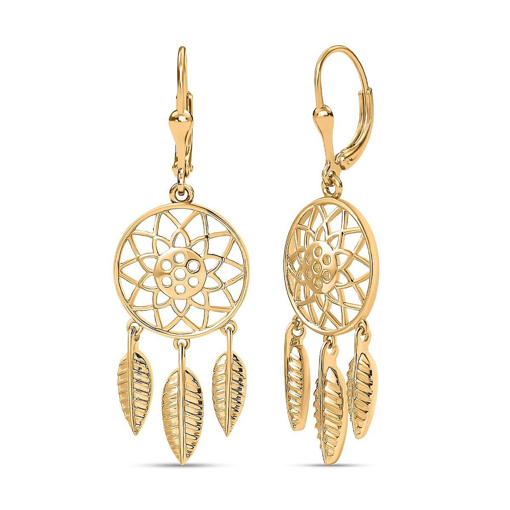 Vermeil YG Sterling Silver Fancy Earring,  Silver Wt. 5.94 Gms