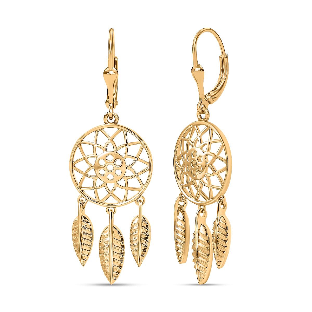 Vermeil YG Sterling Silver Fancy Earring,  Silver Wt. 5.94 Gms 7743714 0