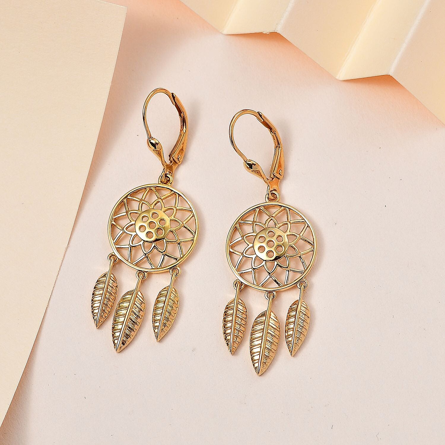 Vermeil YG Sterling Silver Fancy Earring,  Silver Wt. 5.94 Gms 7743714 2