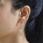 Vermeil YG Sterling Silver Fancy Earring,  Silver Wt. 5.94 Gms