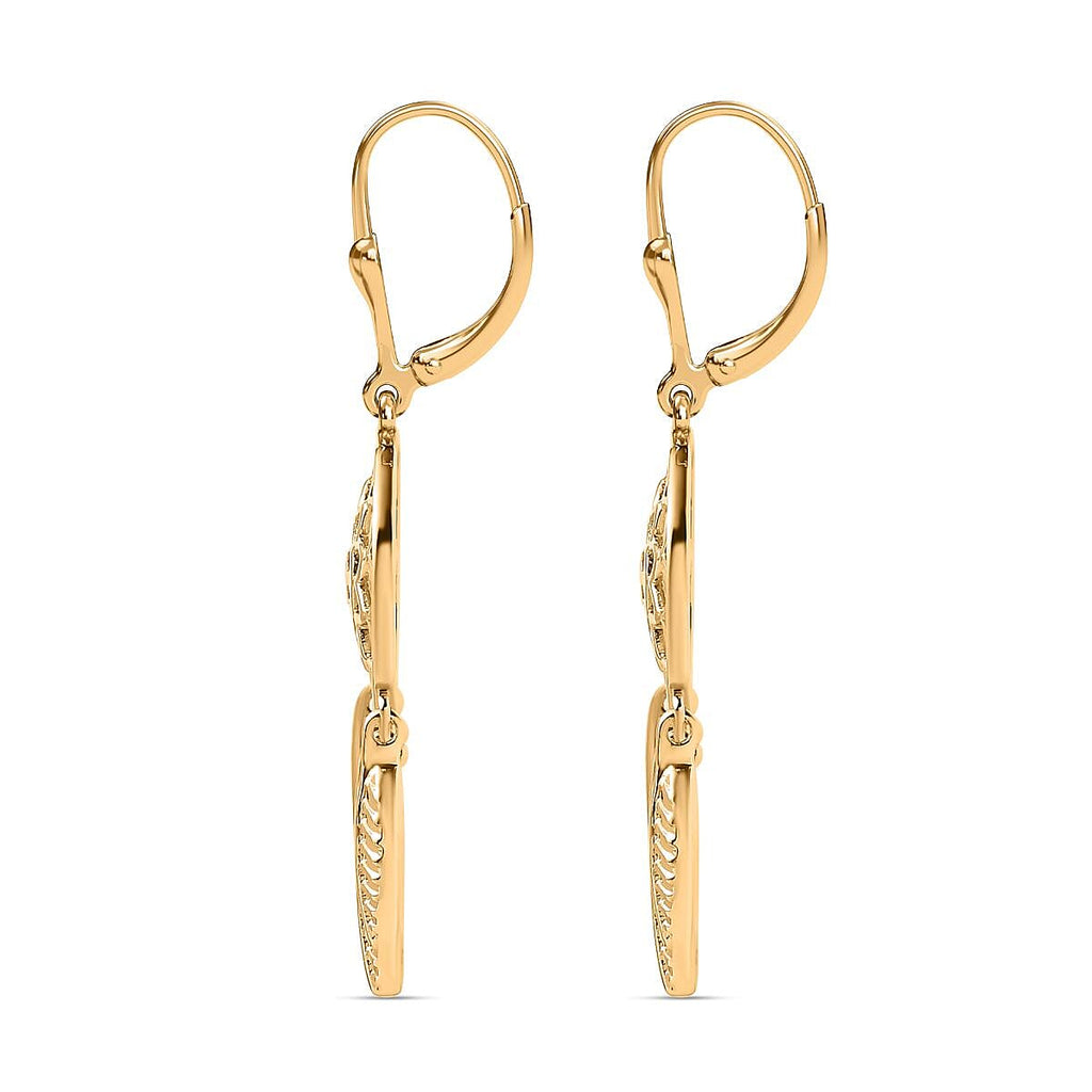 Vermeil YG Sterling Silver Fancy Earring,  Silver Wt. 5.94 Gms