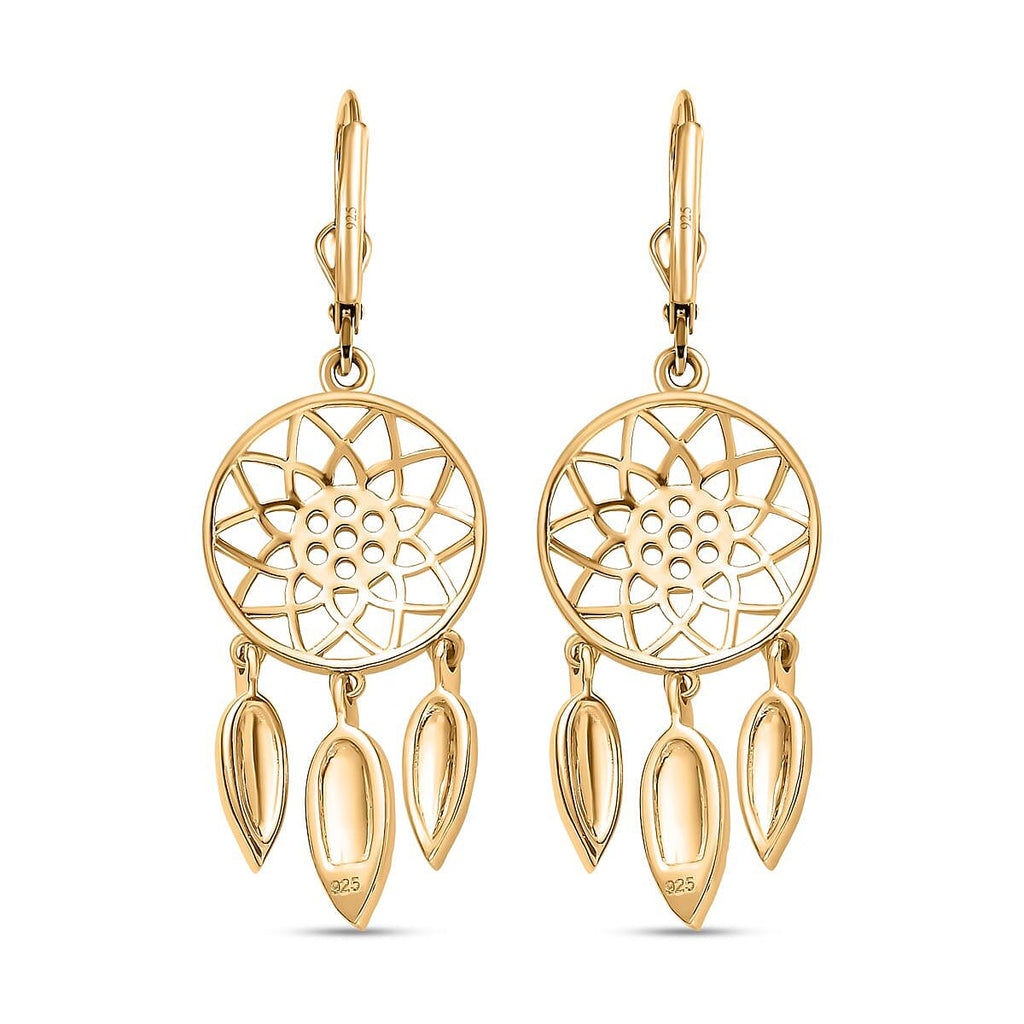 Vermeil YG Sterling Silver Fancy Earring,  Silver Wt. 5.94 Gms