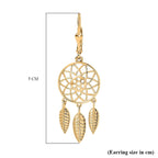 Vermeil YG Sterling Silver Fancy Earring,  Silver Wt. 5.94 Gms