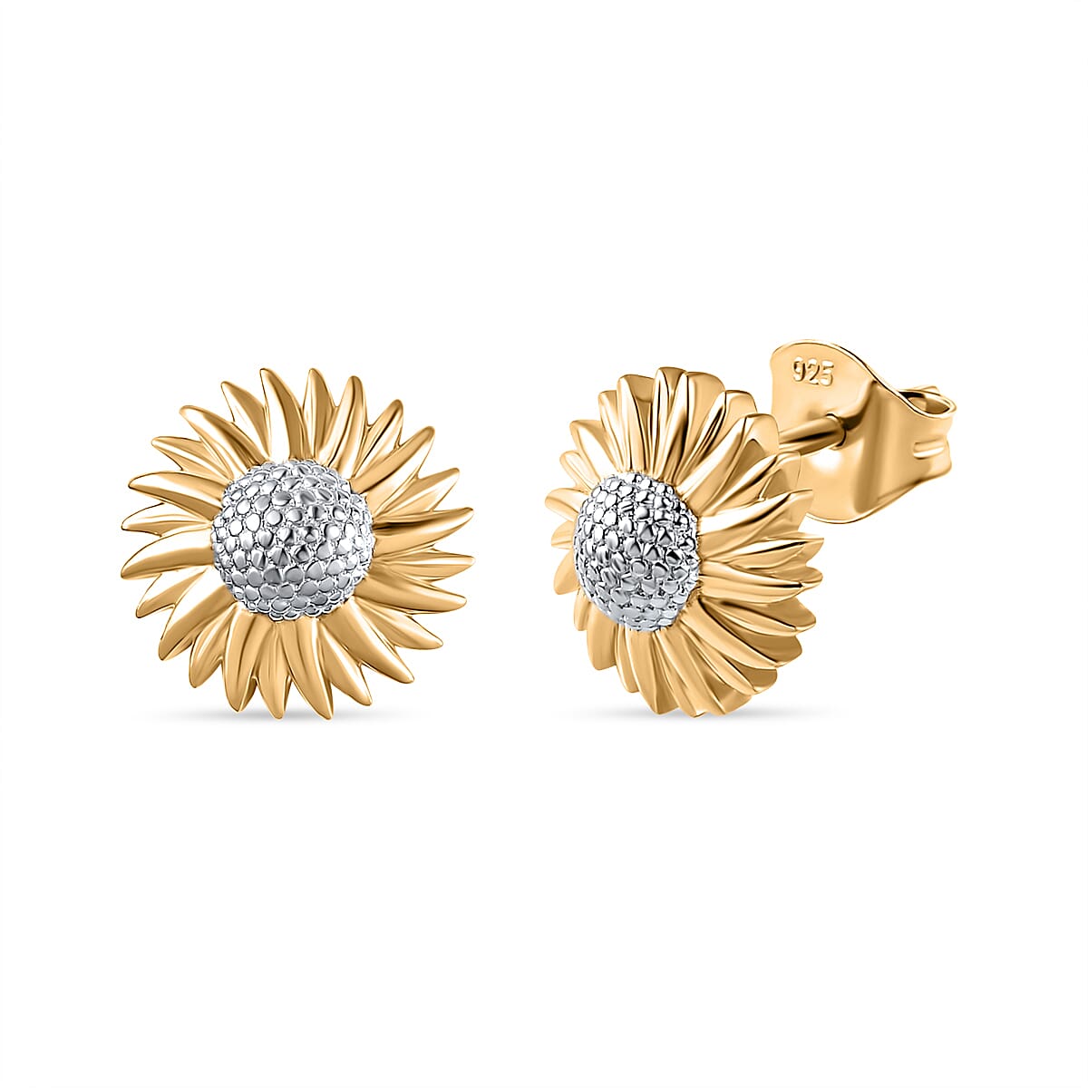 18K Vermeil YG Plated Sterling Silver Sunflower Stud Earrings 7755505 0