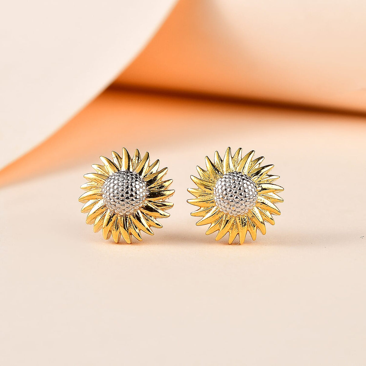18K Vermeil YG Plated Sterling Silver Sunflower Stud Earrings 7755505 2