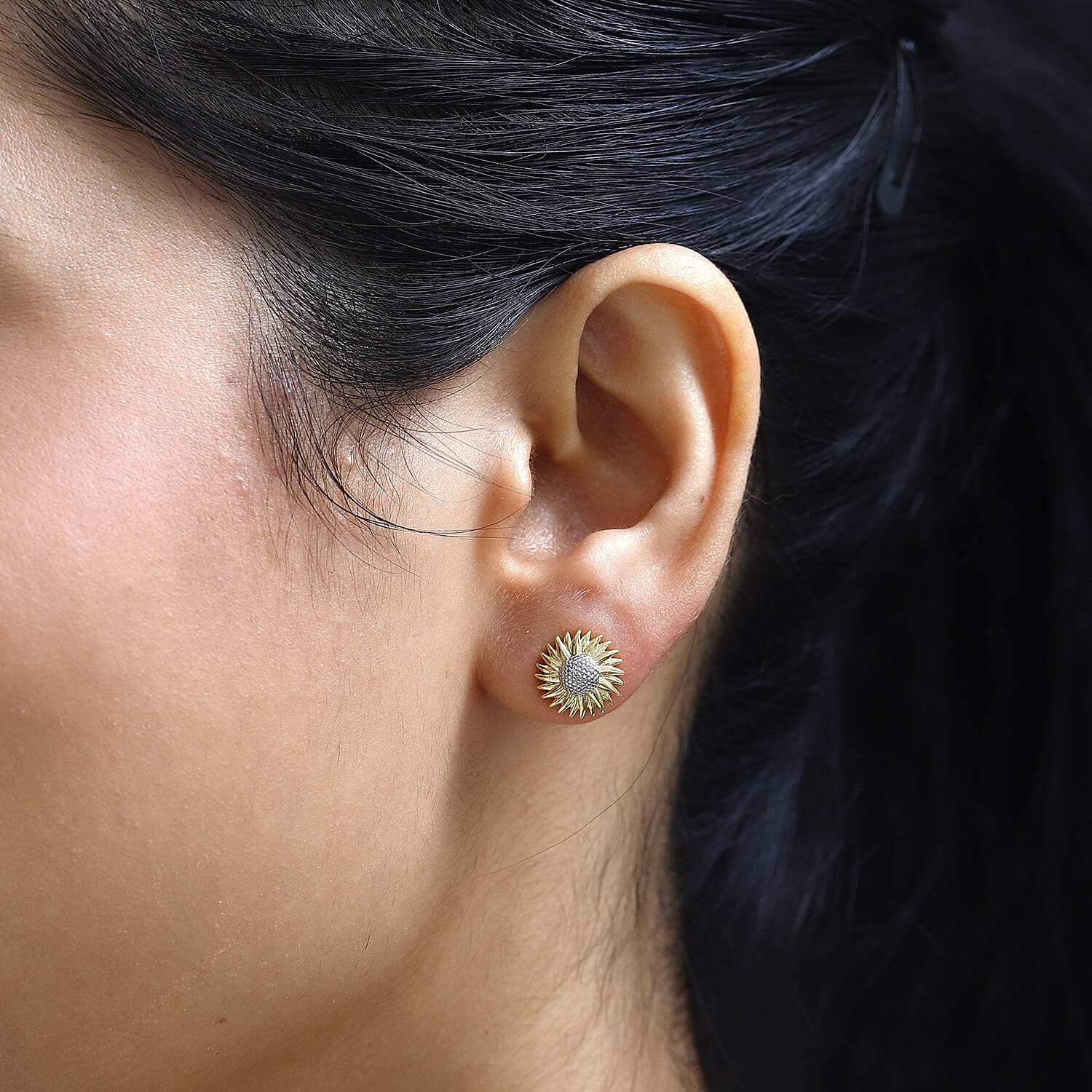 18K Vermeil YG Plated Sterling Silver Sunflower Stud Earrings 7755505 3