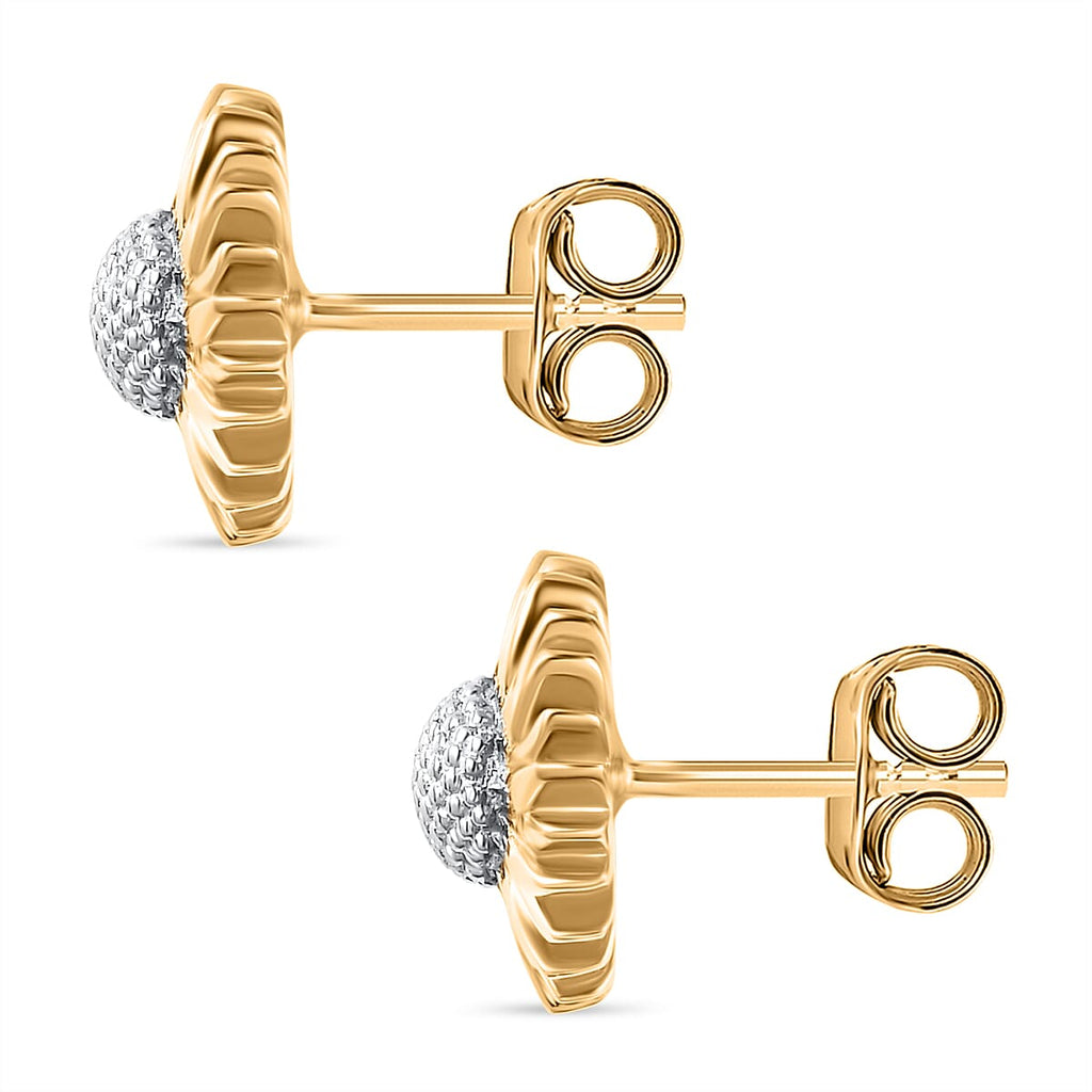 18K Vermeil YG Plated Sterling Silver Sunflower Stud Earrings