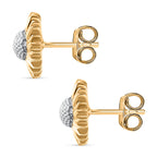 18K Vermeil YG Plated Sterling Silver Sunflower Stud Earrings